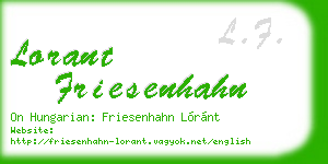 lorant friesenhahn business card
